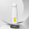 Portable five-fold sunscreen umbrella in milk white finish with UPF 50+ protection - White