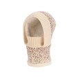 Beige-braune Jacquard-Sturmhaube für den Winter mit dickem weißem Fleecefutter - Beige
