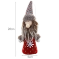 Plush Christmas gnome ornament in red knit with gray heart hat and 20cm height detail - Red Santa Claus