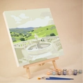 DIY paint by numbers kit with fountain landscape canvas, easel, and vibrant numbered acrylics - AVN95 Landscape and Fountain