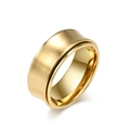 Anillo de hombre en acero inoxidable dorado cepillado con bordes interiores pulidos y finos - US 5 / Dorado