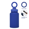 Blue matte stainless steel sports water bottle with magnetic phone mount ring lid - 650ml / Sapphire Blue