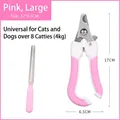 Pink large stainless steel pet nail clipper set with file for cats and dogs over 4kg - Large Set (With File) / Pink