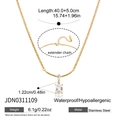Halskette aus 18K vergoldetem Edelstahl mit einem klaren quadratischen Zirkon - Rechteckiger Anhänger-Stil (JDN0311109)