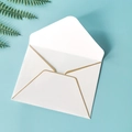 Enveloppe blanche élégante avec bordure dorée pour cartes de vœux de Noël et Nouvel An - Enveloppe