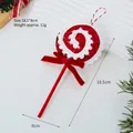 Christmas foam lollipop ornament with red white glitter spiral and velvet bow decoration - Foam Spiral Lollipop