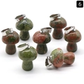 Unakite crystal mini mushroom pendants set with green and pink stone texture and metal loops - Unakite (1pc)