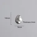 Close-up of vintage hammer-textured oval steel pendant with size dimensions 14x9x2mm - Irregular Oval Hammered Pendant (P00111S)