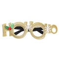 Christmas party glasses with gold HO HO HO glitter text and holly berry accents - SDYJ-5-12 Gold HOHOHO