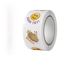 Roll of 500 reward stickers with 8 emoji designs and encouraging words for kids - 4 Designs Expression Combination (C15) / 25mm/500 Stickers