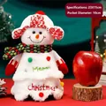 Christmas snowman plush gift bag with Merry Christmas embroidery 23x15cm size - New Tree Shape 3D Snowman