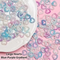 Large heart-shaped bead accessory in blue-purple gradient with pearlescent resin finish - Large Heart Pendant / Gradient Blue Purple