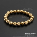 10mm golden beaded stretch bracelet made of 3-layer gold plated stainless steel - 10mm/20 Beads / Gold
