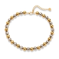 Collier minimaliste en acier inoxydable bicolore 18K avec perles dorées et argentées - Collier à Perles (24758)
