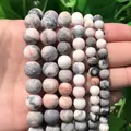 Frosted Amazonite and Pink Quartz beads in multiple sizes for DIY jewelry making - Frosted Pink Zebra Jasper / 4mm/1 Piece Approximately 90 Pieces/10g
