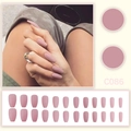 Matte dusty rose coffin press-on nails set with long ballerina shape and matte finish - C086 Dusty Rose (Glue Style)