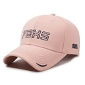 Pink cotton baseball cap with blue FBXS embroidery and 1978 side stitching detail - Adjustable / Pink