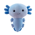 Simpatico peluche di axolotl blu con consistenza morbida e branchie rosa su sfondo bianco - Blu