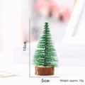 Mini albero di Natale in cedro effetto neve su base in legno decoro da tavolo 10cm - Senza Luci Imbustato Singolarmente / 10cm