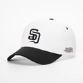 Detail of SD embroidery and World Series Champions patch on baseball cap - White and Black Splicing / Adjustable