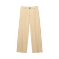 Women's khaki high-waisted wide-leg dress pants with padded shoulder blazer suit set - XS / Pants