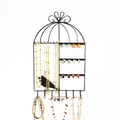 Porte-bijoux rotatif noir en forme de cage à oiseaux pour colliers et boucles - Porte-bijoux cage à oiseaux-Noir