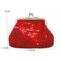 Mini portamonete con paillettes rosse e chiusura vintage a scatto in metallo - Tipo standard / Rosso