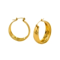 Minimalist gold-plated thick hoop earrings in polished stainless steel for women - Gold (CK381)