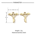 Golden stainless steel winged heart key pendant with 18mm dimensions and 1.3g weight - VG585-Gold Winged Heart Lock