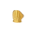 18K gold plated ocean style scallop shell open ring with textured metallic finish - Textured Scallop Shell Style (JZ6649G)