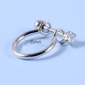 Orecchino a cerchio in acciaio 8mm per cartilagine con perno in zircone trasparente - Stile 1# 8mm