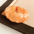 Detail of amber acrylic geometric stretch bracelet with orange marble pattern - Amber Texture Orange Style / Light Coffee