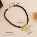 Leopard print velvet choker with gold sun and moon pendants for retro aesthetic - 1# Sun & Moon Style