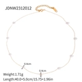 Collana in acciaio inossidabile placcato oro 18k con piccole perle e ciondolo in cristallo - Collana di Perle da 0,4 cm con Ciondolo in Cristallo (JDNW2312012)