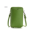 Mini bolso bandolera verde para móvil con diseño de lichi y correa ajustable con plata - Verde