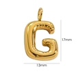 14K gold plated stainless steel letter G pendant with size dimensions 17mm by 13mm - Letter G