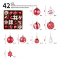 42-piece red and white Christmas ball set with stars and snowflake patterns - White Red Star Set