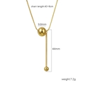 Collier minimaliste en titane plaqué or 18k avec pendentif boule et barre géométrique - Or (C-020)