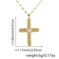 Collier croix plaqué or avec zircons clairs et dimensions détaillées pour la taille - Style N / Pendentif + Chaîne à Lèvres