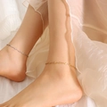 Cavigliere a delfino minimaliste in oro e argento con maglie a catena ondulata - Peperoncino / Oro