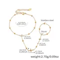 Detailed size specifications for 18k gold plated stainless steel zircon slave bracelet - E680-Cross / Gold