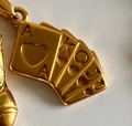 18K gold royal flush playing cards pendant accessory for birthstone necklace - Poker Cards