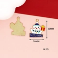 Detail of Christmas snowman enamel pendant with 20mm height and 16mm width dimensions - 7 Blue Snowman