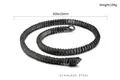 Mens vintage silver snake scale bracelet in stainless steel 600x10mm 194g size - 60CM / Oxidized Black Necklace