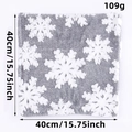 Plush gray Christmas snowflake pillow cover 40x40cm with soft coral velvet texture - 40x40cm / Gray