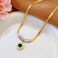 White Zircon Green Round