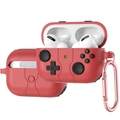 Dettaglio custodia in silicone rosso stile gamepad per AirPods Pro con moschettone - Rosso / AirPods Pro/Pro2
