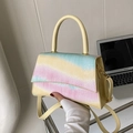 Borsa a tracolla alla moda sfumata macaron con trama perlata e tracolla regolabile - Rosa