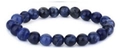 8mm natural blue sodalite beaded elastic bracelet featuring round polished gemstones - Sodalite