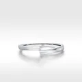 Minimalistischer S925 Sterlingsilber Ring mit überlappenden Linien im Glanz-Finish - US 5 / Minimalistisches Schlichtes Band-Stil (RHR1944)